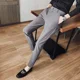 thumbnail image 3 of Pantalones de verano para hombre, ajustados, con corte recortado y trenzado, rectos, de estilo vintage chino, clásicos, de licra, para hombre, 2024, 3 of 5