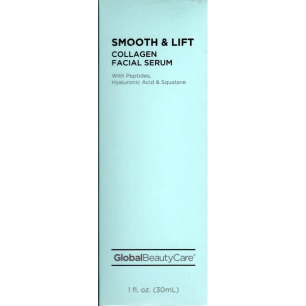Global Beauty Care Suero facial de colágeno suave y lifting con péptidos ácido hialurónico y escualano 1 fl oz 30 ml