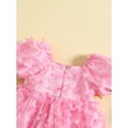 thumbnail image 6 of Bagilaanoe Toddler Baby Girl Summer Dress 3D Butterfly Puff Short Sleeve A-line Princess Dresses 6M 12M 18M 24M 3T 4T Kid Tulle Skirt, 6 of 9