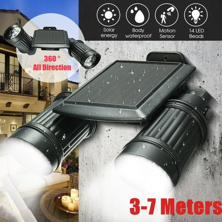 - Waterproof 14 LED Solar Power PIR Motion Sensor Wall Lamp Light Garden Yard Outdoor Security Spotlight