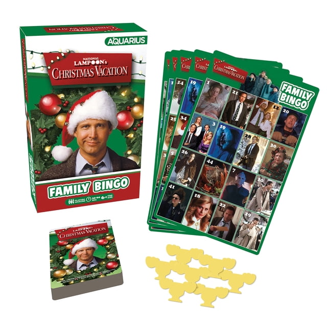 Juego de bingo AQUARIUS Christmas Vacation Family con 18 cartas