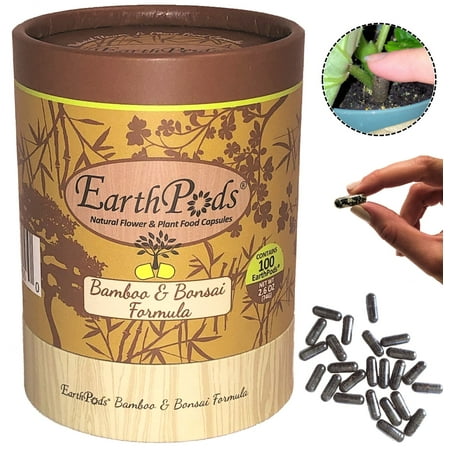 EarthPods® Organic Bamboo Plant Food + Bonsai Fertilizer Spikes (100 Capsules, 6 Year Supply, Easy, Eco