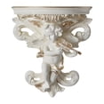 thumbnail image 2 of Estante flotante decorativo de resina, estatua, figura de ángel para dormitorio, escultura de pared, organizador para guardería, baño, libros, oficina Crema con Violín, 2 of 8