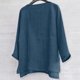 thumbnail image 4 of Designer Spring Summer Men's Casual Cotton Linen Solid Color Long Sleeve Shirts Loose Stand Collar Shirts XL, 4 of 5