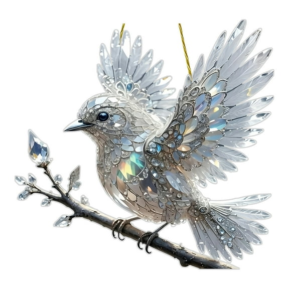 Exquisite Crystal Bird Figurine Handcrafted Glass Ornaments with Iridescent Finish Elegant Home Decor Accent