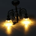 thumbnail image 3 of Double Headed Flower Design Dollhouse Chandelier, Exquisite And Elegant 1:12 Scale Miniature Ceiling Light With Vivid Details, Compatible With Dollhouse Decor, 3 of 8
