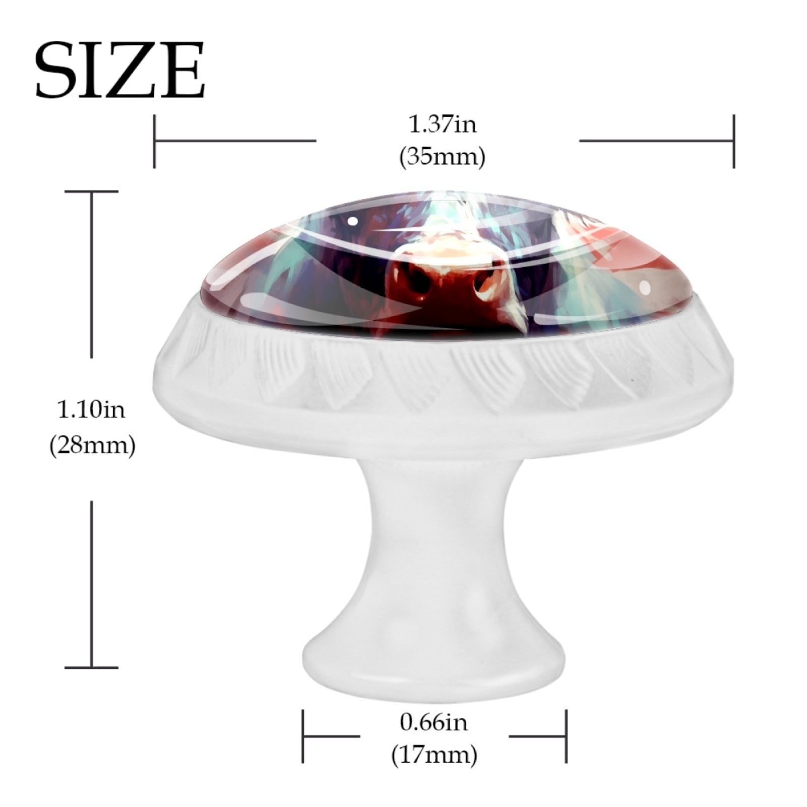 4 Pcs Cow American Flag Knobs for Kitchen Cabinet Cupboard Dresser Bookcase Drawer Pulls Handles Round Home Decor