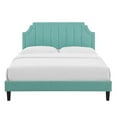 thumbnail image 6 of Modway Sienna Performance Velvet Queen Platform Bed in Mint, 6 of 10