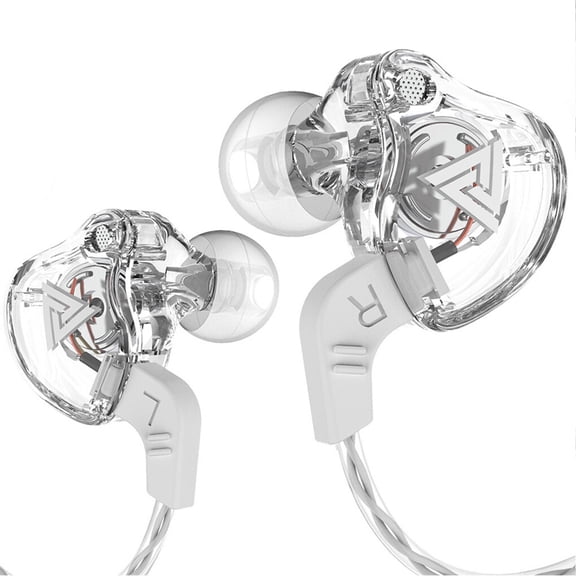 Inteprter Auriculares con cable en el oído, sonido estéreo, graves, auriculares deportivos portátiles, reproducción de música, MP3, MP4, Sistemas de cine en casa Blanco transparente