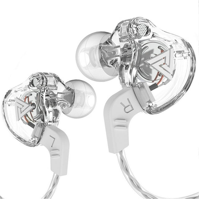 Inteprter Auriculares con cable en el oído, sonido estéreo, graves, auriculares deportivos portátiles, reproducción de música, MP3, MP4, Sistemas de cine en casa Blanco transparente