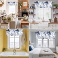 thumbnail image 5 of Spring Floral Valance Curtain Classic Blue Gradient Flowers Window Valances Rod Pocket Short Curtains Window Treatments for Kitchen Bedroom Bathroom Laundry 42" x 18", 5 of 9