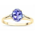 thumbnail image 2 of Star K � Oval 8x6 Genuine Tanzanite Split Shank Three Stone Engagement Promise Ring, 2 of 9