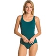 thumbnail image 1 of Penbrooke Women's Krinkle Chlorine-Proof Cross Back Maillot One Piece Swimsuit, Green, 1 of 1