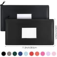 thumbnail image 2 of Potchen 20 Pcs Money Bank Bag with Zipper 11 x 6 Inch Money Pouch Bulk Security Bank Deposit Bag with Clear Window Leatherette Cash Coin Wallet for Women Men(Multicolored), 2 of 7