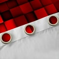 thumbnail image 4 of Manfei Modern Geometric Grid Curtains Pack of 2 (42x84 Each),3D Plaid Pattern Curtains Blackout,Red Black Bedroom Curtains For Boys Kids,Microfiber Bedroom Decor, 4 of 6