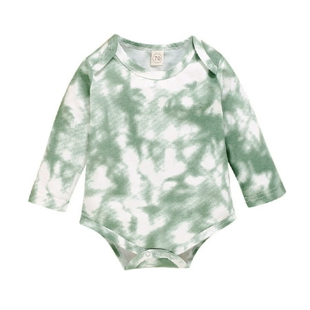 

Honeeladyy Winter Newborn Baby Boys Girls Long Sleeve Rainbow Tie-Dye Romper Bodysuit Clothes Green Sales Online