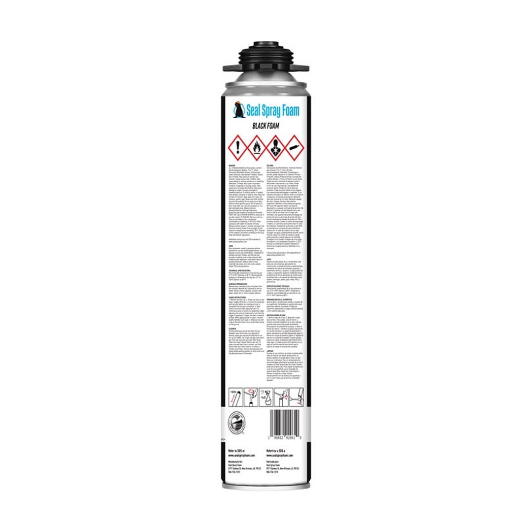 Seal Spray Black Gun Foam – 12 Or 24 Oz Cans, With Gun And Cleaner