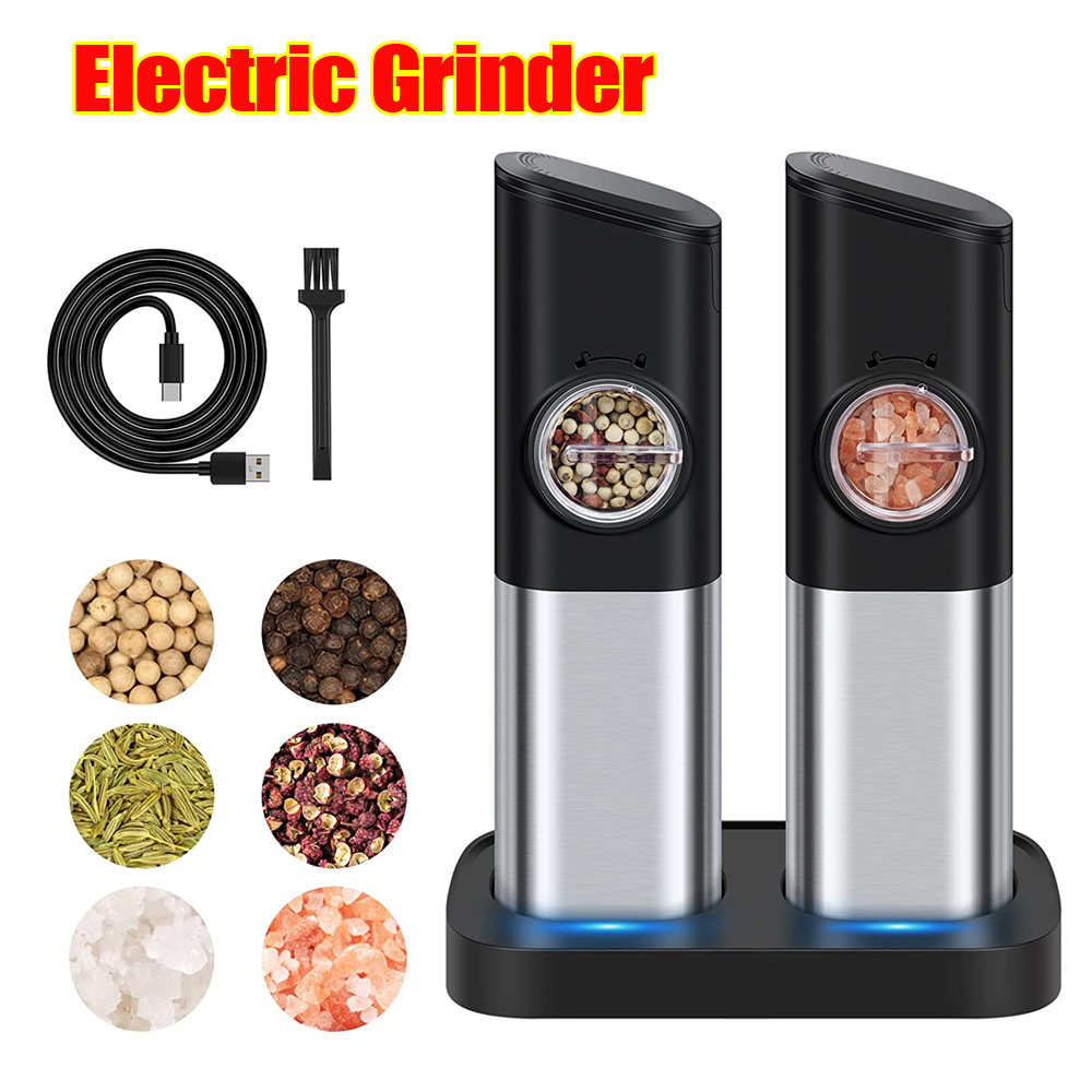 Mill Electronic Salt and Pepper Grinder Set Electric Operated