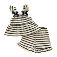 thumbnail image 2 of Angala 2 Piece Outfits For Girls Square Collar Sleeveless Striped Camisole Top With Shorts Set Girls Autumn Daily Wear Clothes, 2 of 9