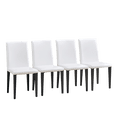 thumbnail image 5 of Tcbosik Dining Chairs Set of 4, PU Leather Upholstered Armless Kitchen Chair with Metal Legs for Living Room, White+Black, 5 of 9