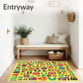 thumbnail image 3 of ODIKA 4'x6' Machine Washable Non-Slip Area Rug, Whimsical Educational with Mixed Letters Numbers and Abstract Shapes High Traffic Rug with Pad, Yellow, 686625, 3 of 8