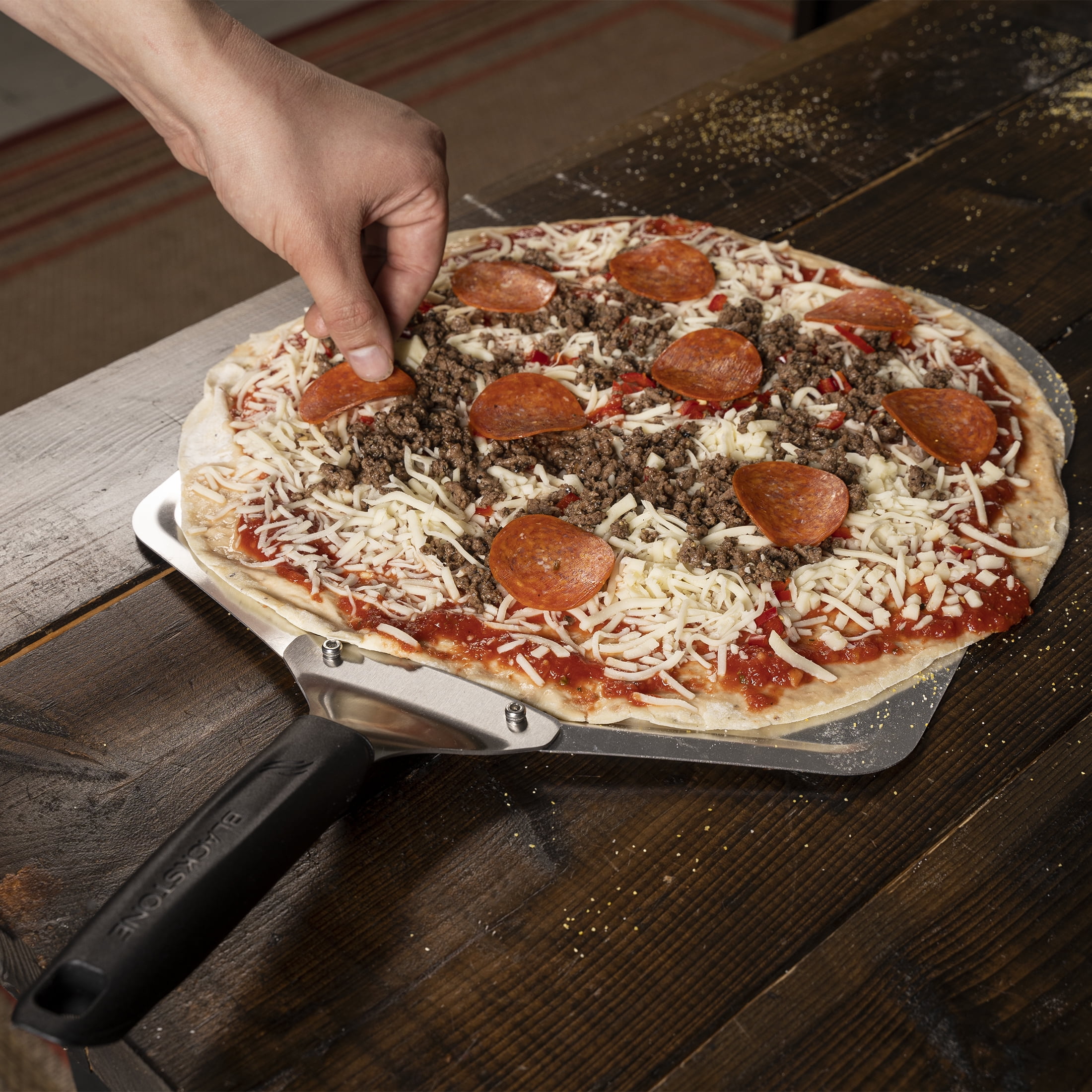 Blackstone 12" Aluminum Pizza Pan Peel with Heat Resistant Handle