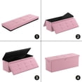 thumbnail image 6 of Fireproof Storage Ottoman with Lock, Waterproof Leather  with 160L Hidden Space, Pink, 6 of 8