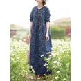 thumbnail image 3 of ZANZEA Womens Dresses Full Sleeve Floral Printed Casual Long Dress, 3 of 3
