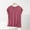 Red, variant on Women's Fashion Oversize Casual Round Neck Solid Color Short Sleeve V-Neck Blouse