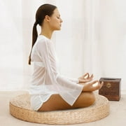WALFRONT 40cm Round Pouf Tatami Cushion Floor Cushions Straw Meditation Soft Yoga Mat, Soft Yoga Mat, Meditation Soft Yoga