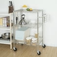 thumbnail image 3 of Hyper Tough 3-Tier New Multipurpose Rolling Cart, Chrome Color, 495lbs Load Capacity, 3 of 12