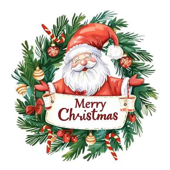 TIELUTT Christmas Santa Wreath Wall Decal Festive Holiday for Home No Damage Easy Apply Tiles Wall Heads for Wall Girls Peel And Stick Wall Decals for Bathroom Flower Decal Murals for Walls