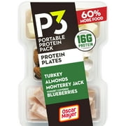 P3 Turkey, Almonds, Jack Cheese & Yogurt Covered Blueberries Protein Snack Pack, 3.2 Oz Tray