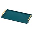 thumbnail image 1 of Bandeja de mesa Bandejas de plástico para servir - Bandeja decorativa rectangular moderna para mesa de café Sala de estar Cocina Encimera Baño - Bandeja de comida para desayunar con asas doradas LingWen 8390611028428, 1 of 1