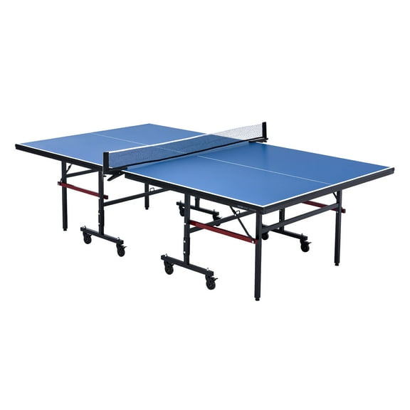 VEVOR Ping Pong Table, Professional Table Tennis Game,Indoor MDF Portable Table Tennis Table, Foldable Ping Pong Table with Quick Clamp Net and Lockable Wheel,10 Minute Easy Assembly,18mm Tabletops