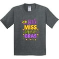thumbnail image 3 of Inktastic Little Miss Mardi Gras with Crown and Dots Youth T-Shirt, 3 of 5