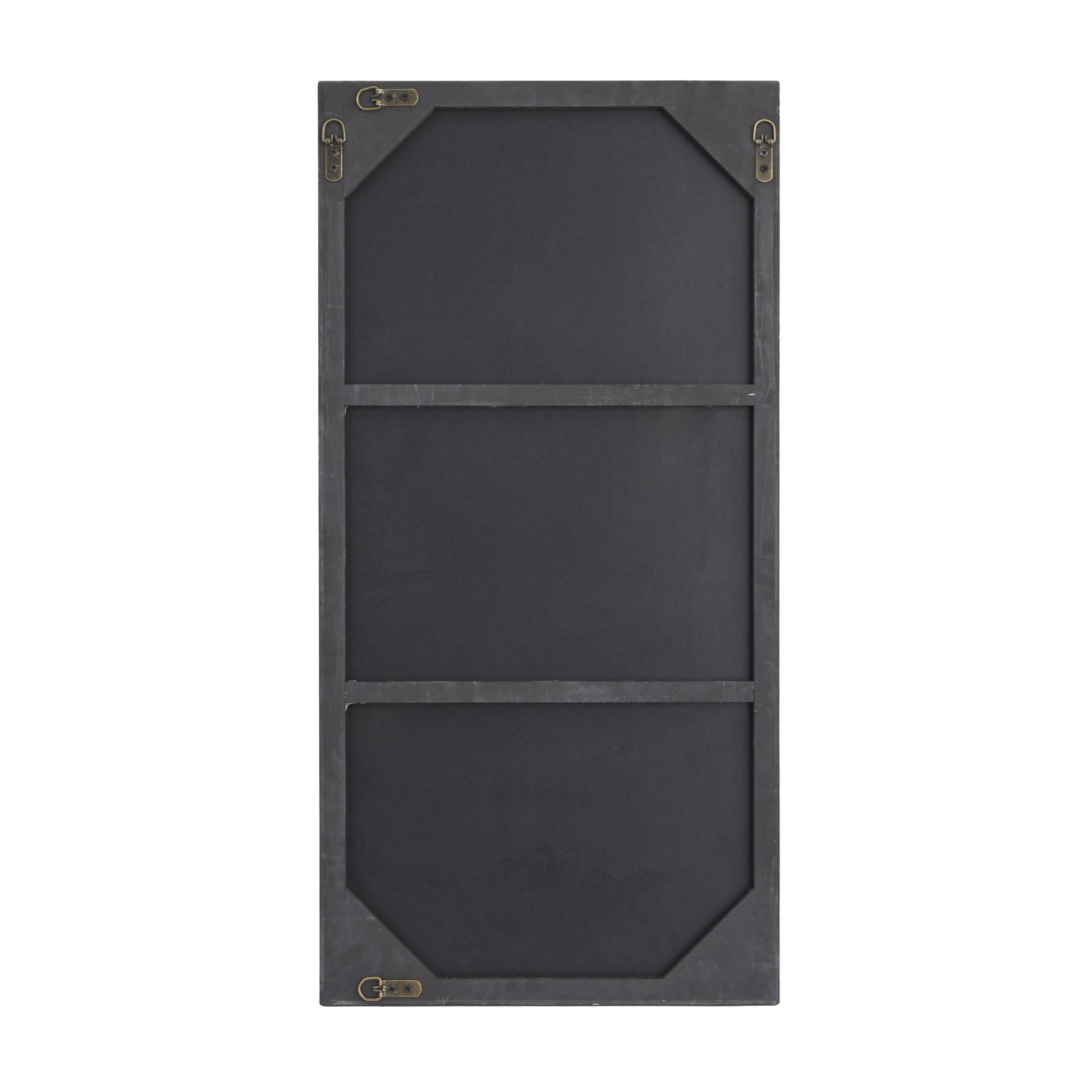 DecMode 18" x 36" Black Wall Mirror with Thin Frame
