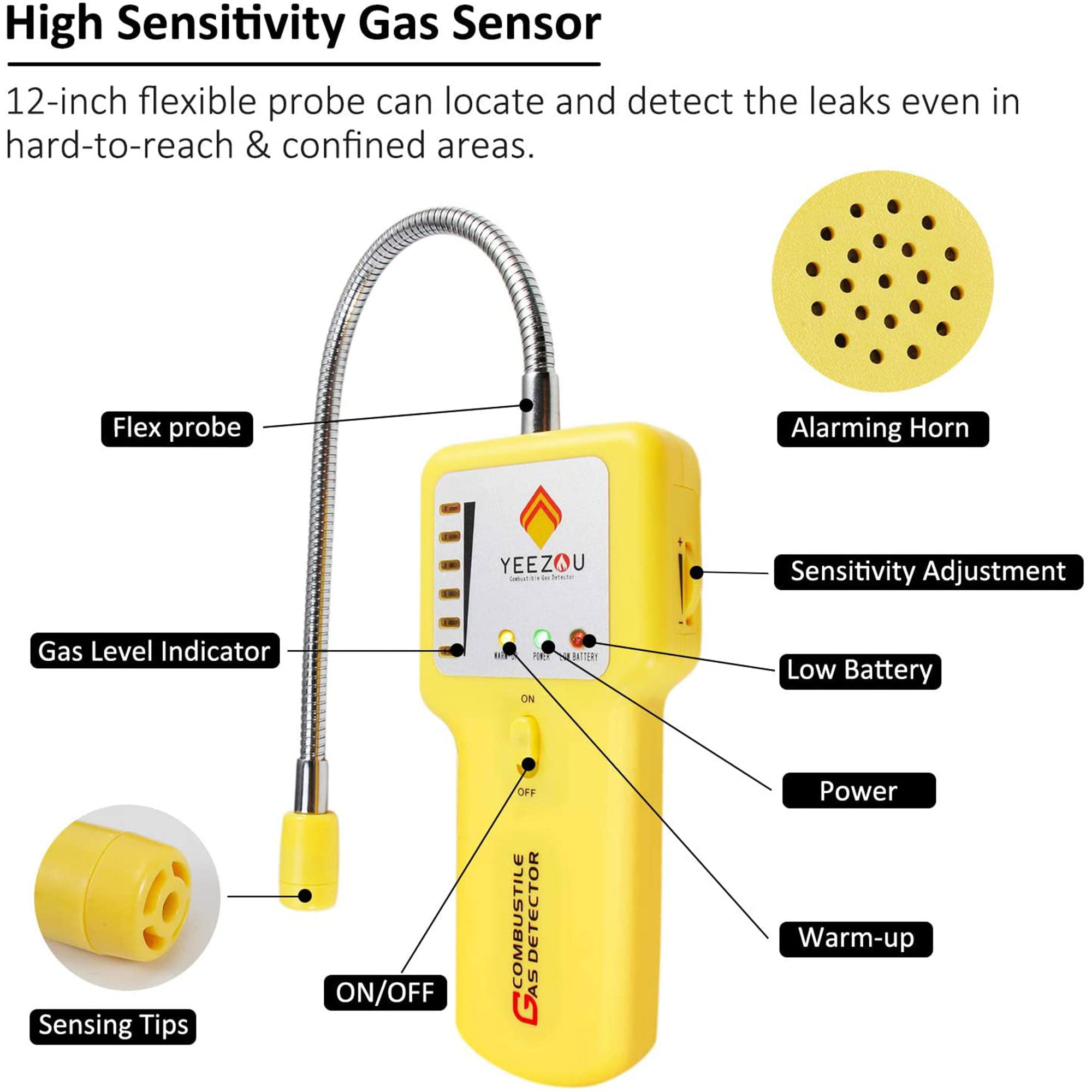 Yeezou Techamor Y201 Natural Gas Leak Sniffer Detector for sale online 
