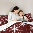 thumbnail image 5 of Manfei Girls Snowflakes Full Size Comforter Sets, Red White Bedding Comforter Set, Winter Festival Bedding Sets, Ultra Soft Home Decor, Reversible 3pcs, 5 of 8
