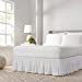 thumbnail image 3 of EASY FIT Pom Pom Elastic Wrap Around Bed Skirt, Easy On/Off Dust Ruffle (18-Inch Drop), Queen/King, White, 3 of 10