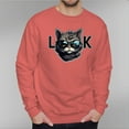 thumbnail image 5 of Men's 330g 100% Cotton Cartoon Cat Pattern Dropped Shoulder Crew Neck Sweatshirt, 5 of 15