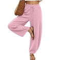 thumbnail image 5 of Luvrsol Womens Sweat Pants Casual Solid Wide Straight Leg Sweatpants Relaxed Fit Long Athletic Lounge Pants S-3XL, 5 of 8