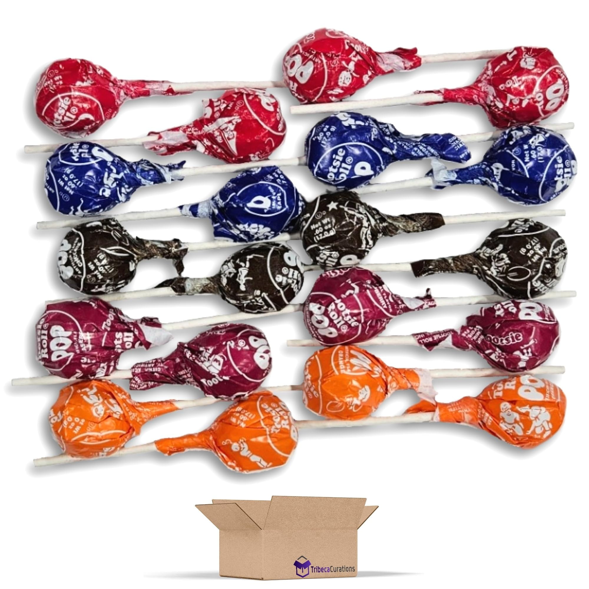 Tootsie Roll Chocolate Candy Filled Lollipops Bulk Value Pack   | Cherry, Chocolate, Grape Orange, Raspberry | 3 Pounds