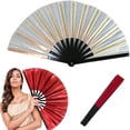 thumbnail image 2 of Boots On The Ground Foldable Hand Fan, Country Line Dance Accessory, Portable Large Fan for Outdoor Events, Plastic, 2 of 6