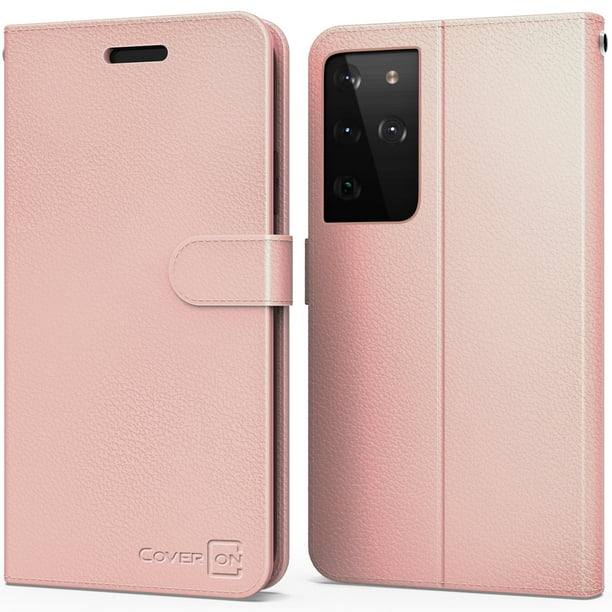 Coveron For Samsung Galaxy S21 Ultra 5g Wallet Case Rfid Blocking Vegan Leather 6x Card Slot Holder Cover Flip Folio Phone Pouch Rose Gold Walmart Com Walmart Com
