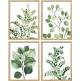 thumbnail image 3 of PixonSign Framed Wall Art, Green Pastel Forest Fern Leaf Posters, Set of 4 Collage Nature Garden Wall Decor Prints, Nature Wilderness Adhesive Canvas Wall Décor, Classic Artwork - 8"x10" Natural, 3 of 5