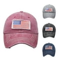 thumbnail image 2 of Grandest Birch Random colors 3PCS Unisex Vintage American National Flag Ripped Anti UV Ponytail Hat Baseball Cap, 2 of 10