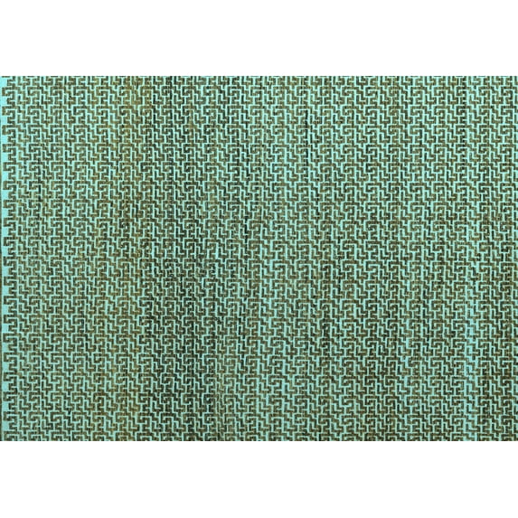 Ahgly Company Indoor Rectangle Abstract Light Blue Modern Area Rugs, 7' x 10'
