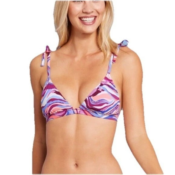 NEW Women's Shoulder Tie Triangle Bikini Top - Shade & Shore M 8/10
