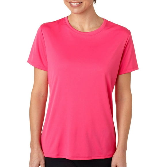 Camiseta de manga corta deportiva para mujer Hanes Cool Dri, talla M, color rosa